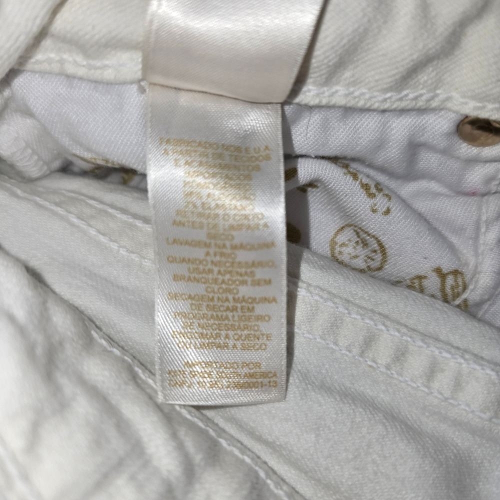 Kate Spade New York White Straight Leg Denim Jeans Size 27 /4 Gold Broome Street - Picture 11 of 14